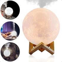 Abajur Luminária Led Lua Cheia 3D Touch Com Umidificador De Ar 800ml Decoração Do Quarto - PRIME