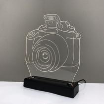 Abajur Luminária Led Máquina Fotográfica Decorativa