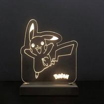 Abajur Luminária Led Pokemon Go Pikachu Decorativo