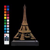 Abajur Luminária Led Torre Eiffel Paris França Rgb - Tecnotronics