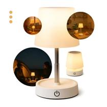 Abajur Luminária Led Touch Mesa Moderna Luz Suave Leitura Recarregável