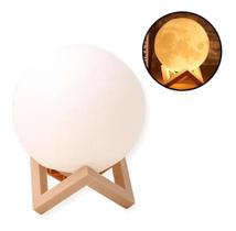Abajur Luminária Lua Cheia 3D Majestic Led De Mesa Sem Fio Q