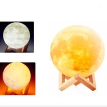 Abajur Luminária Lua Cheia 3D Umidificador E Difusor Aroma