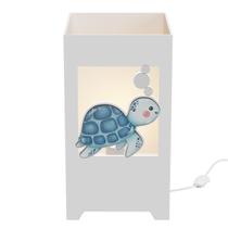 Abajur Luminária MDF Bebê Kit Higiene Fundo do Mar