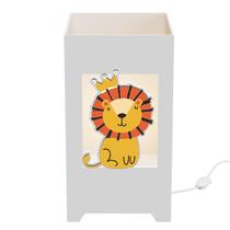 Abajur Luminária MDF Quarto Bebê Kit Higiene Leão Lion