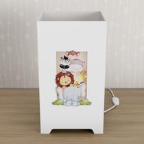 Abajur Luminária MDF Quarto Infantil Kit Higiene Safari Abajur Luminária MDF Quarto Infantil Kit Higiene Safari