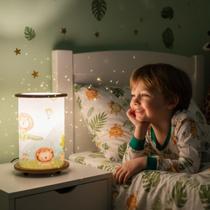 Abajur Luminária Mesa Infantil Safari animais, Quarto Criança Madeira Quarto de menino decoração infantil