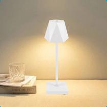 Abajur Luminaria Mesa Quarto Decoracao Usb Regarregavel Casa Branco
