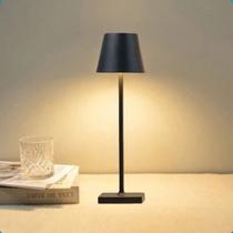 Abajur Luminaria Mesa Quarto Decoracao Usb Regarregavel Casa Preto