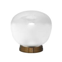 Abajur Luminária Metal Com Cúpula de Vidro Branco - LUXdécor