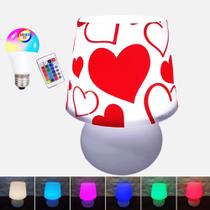 Abajur Luminária Micro Lampe Capa Coração Com Lâmpada Luz LED RGBW Para Decorar Iluminar 1775