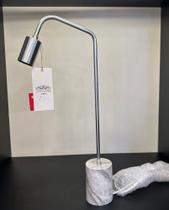 Abajur luminária mini redondo cromado com base imitando mármore 1GU10 Cod. 50106GU- Metal Domado