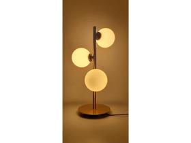 Abajur Luminaria Retrô Dourado Cupulas Leitosas Formosa Abajur Luminaria Retrô Dourado Cupulas Leitosas Formosa