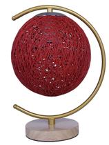 Abajur Luminária Rustica Vermelha Branca De Mesa 27,5cm Bivolt 110/220v