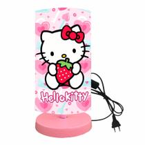 Abajur luminaria unique infantil quarto bebe hello kit rosa