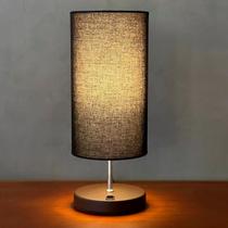 Abajur Luminárias De Mesa Clássico Redondo Com Interruptor Bivolt Com Cúpula Para Sala, Quarto, Cabeceira Cama, Escritório