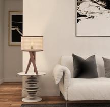 Abajur Luxo de Mesa Paris Para Quarto Pés de Madeira
