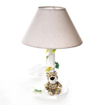 Abajur Madeira Floresta Onça Quarto Bebê Infantil Menino Abajur Madeira Floresta Onça Quarto Bebê Infantil Menino
