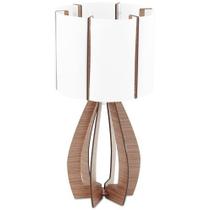 Abajur madeira marrom policarbonato branco 225 mm 1 X 40W E27 Abajur madeira marrom policarbonato branco 225 mm 1 X 40W E27