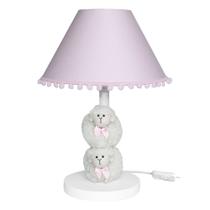 Abajur Madeira Ovelhinha Rosa Quarto Bebê Infantil Menina
