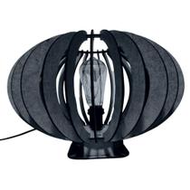 Abajur Meia Lua de Mesa MDF Corte à Laser Bocal E-27 Preto Lenobre Abajur Meia Lua de Mesa MDF Corte à Laser Bocal E-27 Preto Lenobre