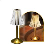 Abajur Mesa Cabeceira Saia De Seda Led 3w 3 Cores Dimerizável Recarregável Decorativo Minimalista Sala Quarto Leitura Noturna