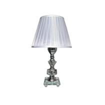 Abajur mesa Cristal cúpula de Voil Branca 35 cmsala quarto - Shoppingnet