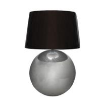Abajur Metal Bowl prateado Cúpula Preta