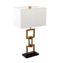 Abajur Metal Formato Quadrados Base e Mármore