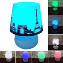 Abajur Micro Lampe Capa Paris Lâmpada LED RGBW Para Decorar Iluminar A2037 Abajur Micro Lampe Capa Paris Lâmpada LED RGBW Para Decorar Iluminar A2037
