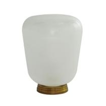 Abajur Moderno Branco Leitoso c Base Metal Dourado