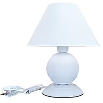 Abajur Moderno Decoração Quarto Sala Luminária Maetê Branca Cúpula Branca