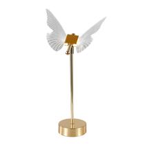 Abajur Moderno Dourado Butterfly 3 cores de luz 8w Bivolt