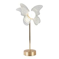 Abajur Moderno Dourado Double Butterfly Luz 3 em 1 9w Bivolt