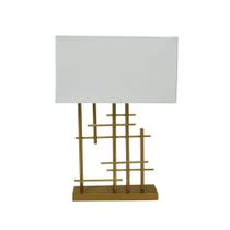 Abajur Moderno em Metal Dourado 57cm Retangular