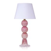 Abajur Murano Três Esferas Rosa Chiclete C/ Ouro Abajur Murano Três Esferas Rosa Chiclete C/ Ouro