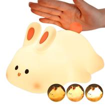 Abajur Noturno Infantil Luminária Coelho Touch Silicone USB