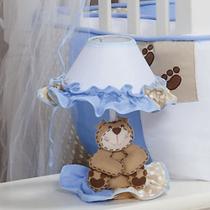Abajur Para Quarto de Bebê Papai Urso Azul 01 Peça - Coleção Luxo