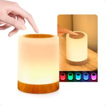 Abajur Quarto Luminária Led Colorido De Mesa Recarregável