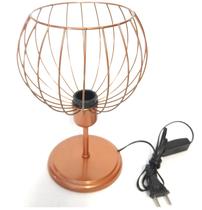 Abajur Retrô Aramado Globo Mini Cobre Total Haste