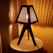 Abajur Rustico Tripé Tabaco Decoração Sala Quarto Hall