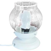 Abajur Sensitive Branco Bola Americana Canelada Transparente