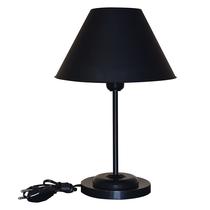 Abajur Slim Blackn Black Luminária de Mesa Fino Quarto Sala - Preta