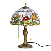 Abajur Tiffany Cúpula Vitral Liga/Desliga De Mesa 45x15cm Abajur Tiffany Cúpula Vitral Liga/Desliga De Mesa 45x15cm
