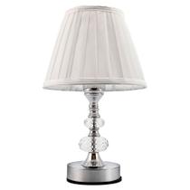 Abajur Toque Cristal Decoração Sala Quarto Mesa Decoração com Cúpula Branca 35cm Ref. 302