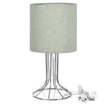 Abajur Torre Cilindrico Rustico Escuro com Aramado Cromado Abajur Torre Cilindrico Rustico Escuro com Aramado Cromado