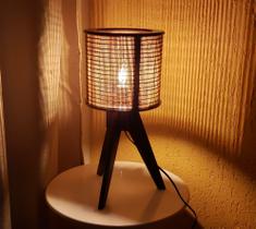 Abajur Tripé Mesa Sala Quarto Decoração Rustica Luminária