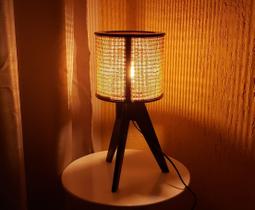 Abajur Tripé Rustico Mesa Sala Quarto Decoração Iluminação