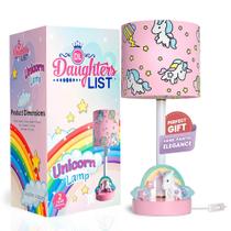Abajur Unicornio Daughters List para Quarto Infantil - Decoração Arco-Íris Abajur Unicornio Daughters List para Quarto Infantil - Decoração Arco-Íris