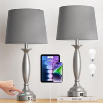 Abajures de Mesa Seealle 25,5" com Toque, USB C+A e Dimerização em 3 Níveis Abajures de Mesa Seealle 25,5" com Toque, USB C+A e Dimerização em 3 Níveis